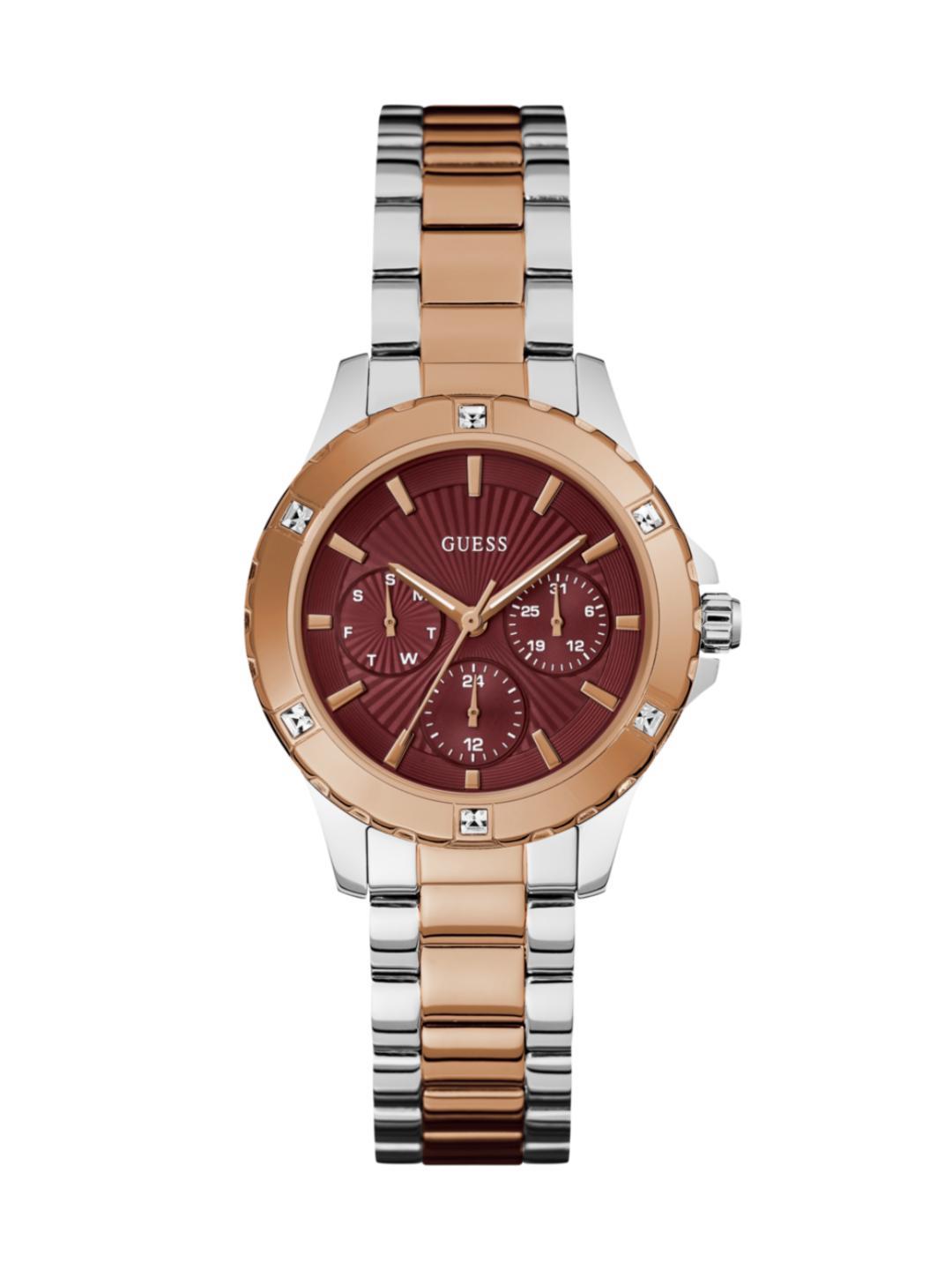 Guess Sport 35 mm Burgundy Dial Women Quartz Analog Watch GW0723L2