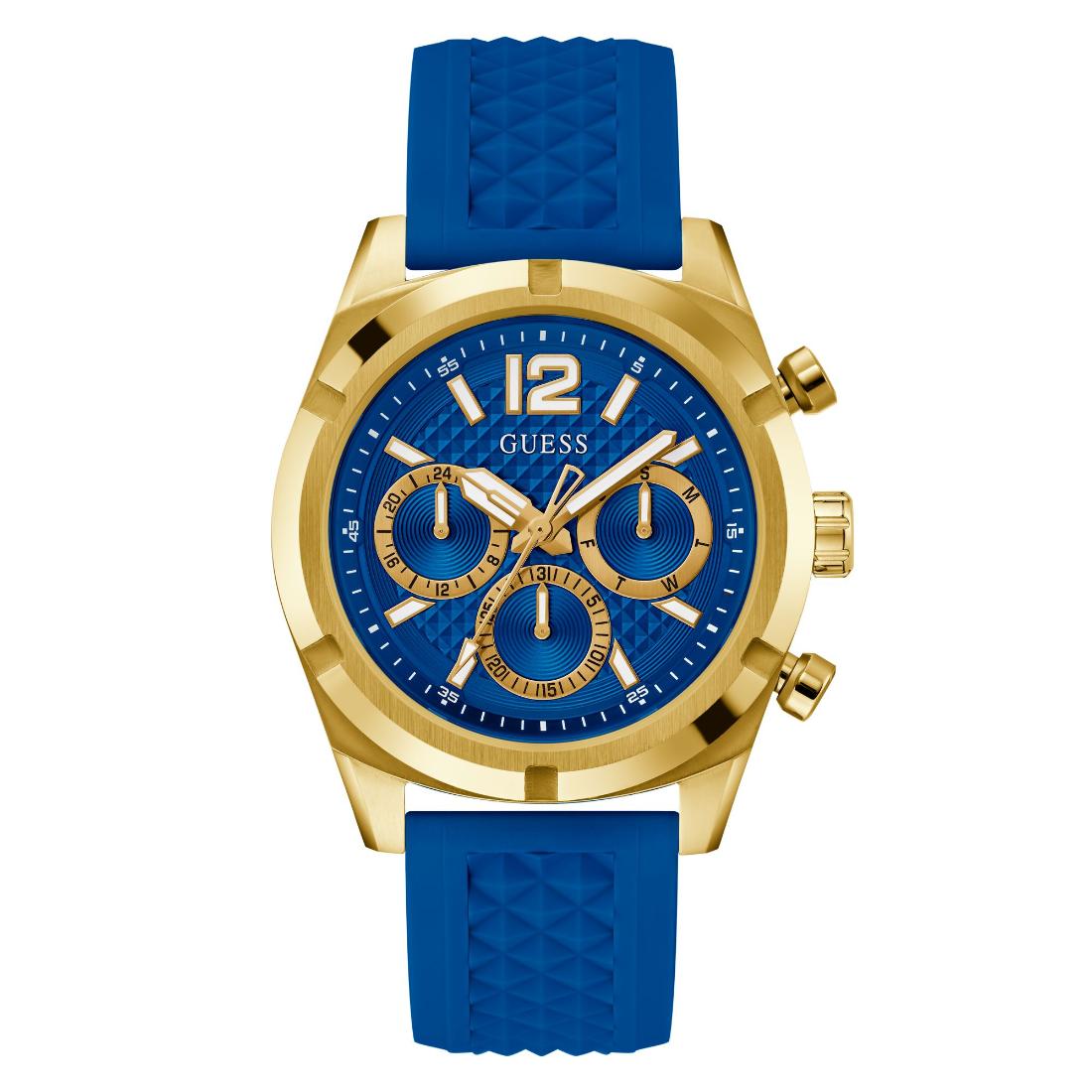 Guess Men Blue Round Dial Analogue Watch GW0729G1