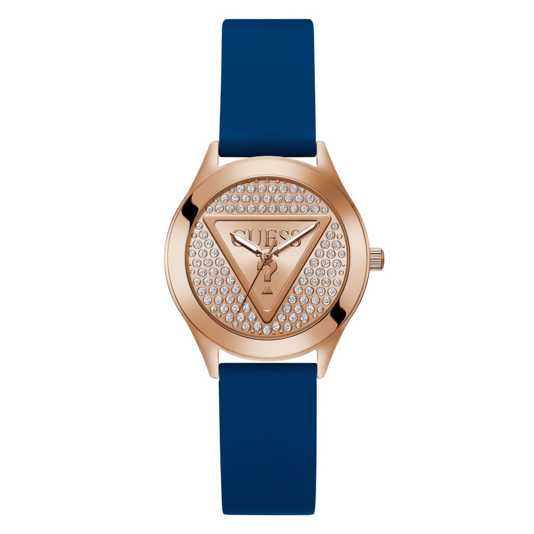 Guess Glitz Plaque Rose Gold Round Dial Analog Women's Watch GW0745L4