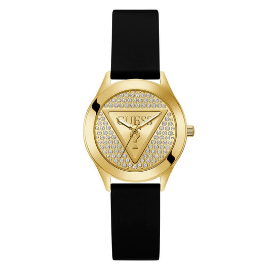 GUESS Glitz Plaque Gold Tone Round Dial Analog Women's Watch - GW0745L5