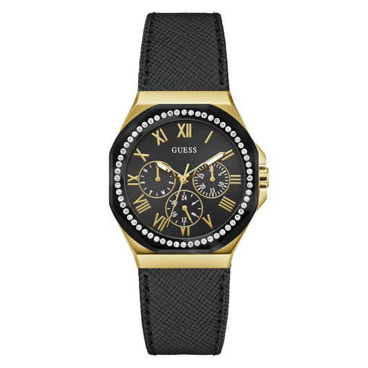 GUESS Glaze Black Octagonal Dial Analog Women's Watch - GW0753L4