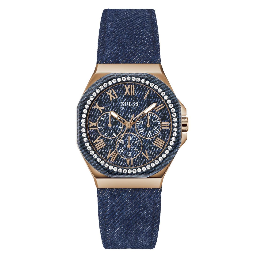 GUESS Glaze Blue Octagonal Dial Analog Women's Watch - GW0753L5