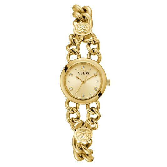 Guess Bejeweled 25 mm Champagne Dial Women Analog Watch- GW0758L2