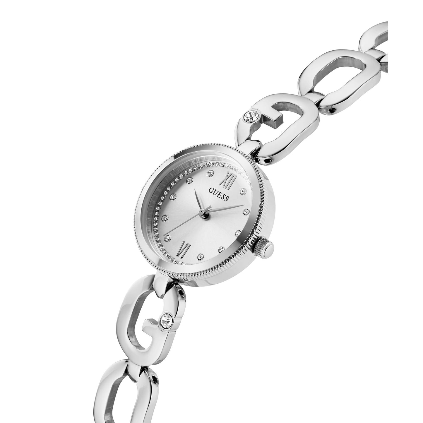 Guess Bejeweled 30 mm Silver Dial Women Analog Watch GW0759L1