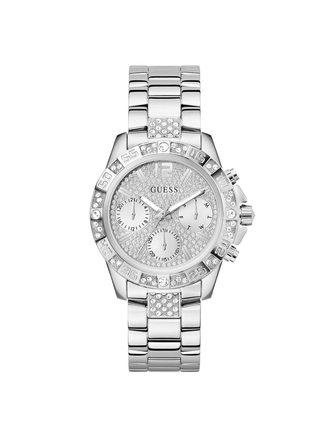 Guess Sport Women 40 mm Silver-Tone Dial Chrono Watch GW0771L1