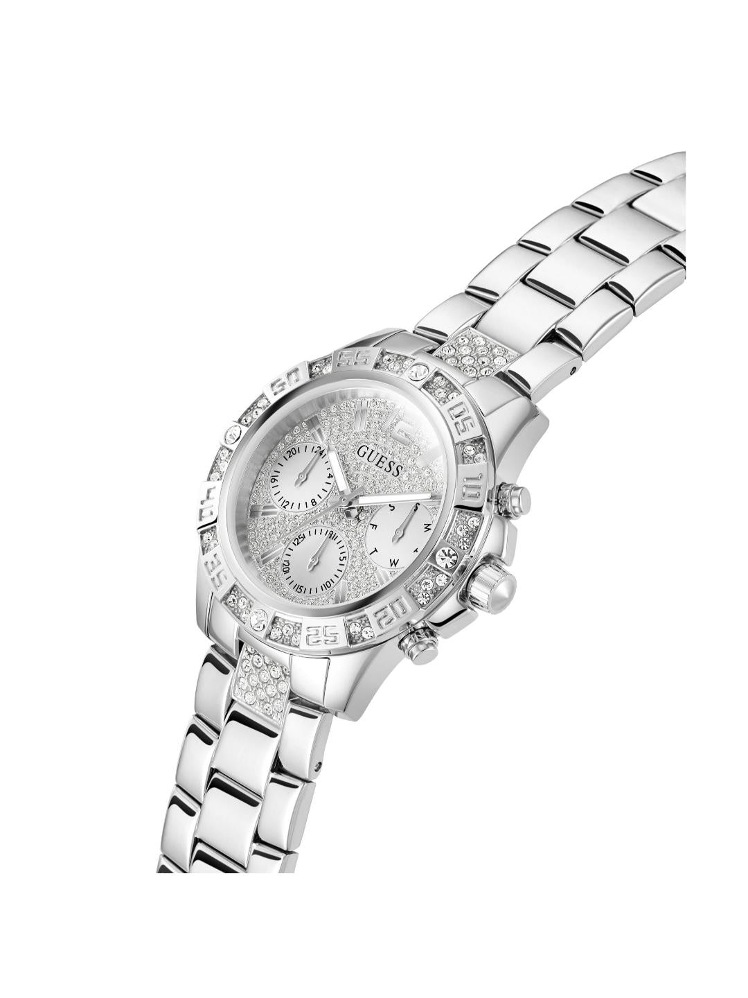 Guess Sport Women 40 mm Silver-Tone Dial Chrono Watch GW0771L1