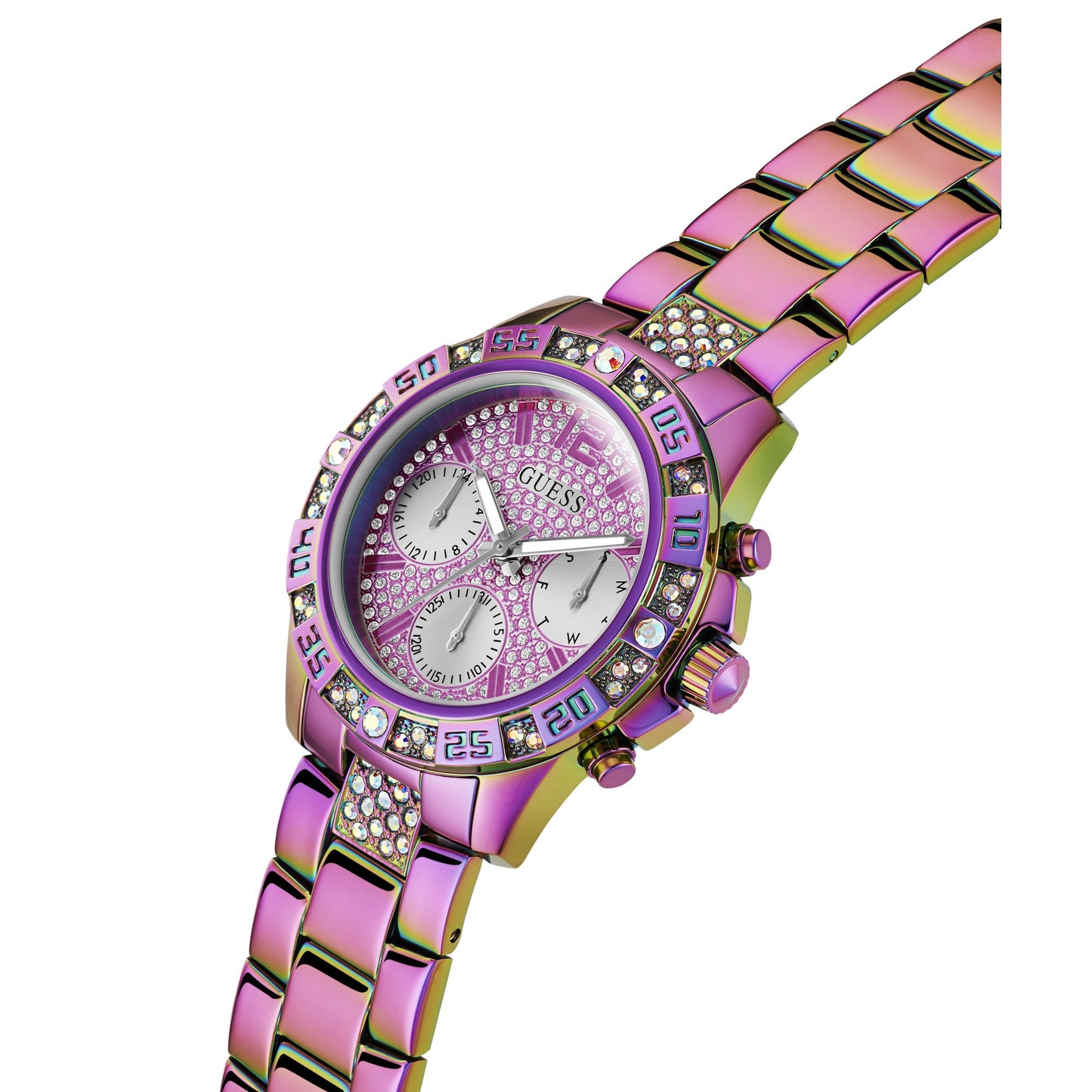 Guess Sport 40 mm Purple Dial Women Chrono  Watch- GW0771L4
