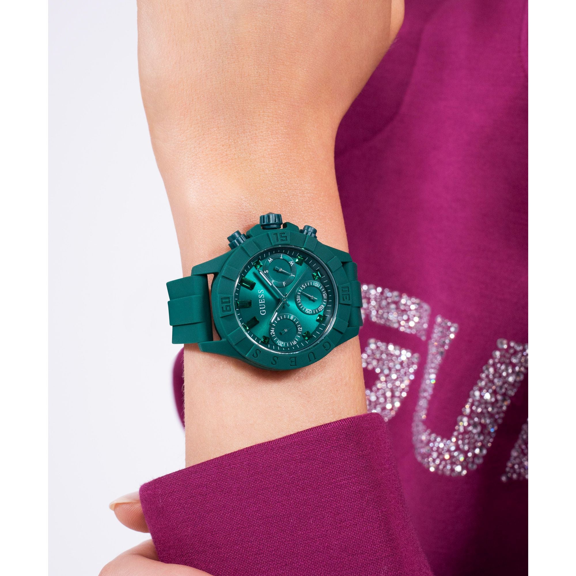 Guess Sportstar 38 mm Green Dial Women Analog Watch GW0775L3