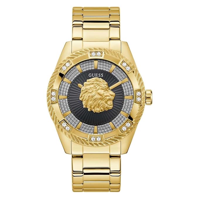 Guess Men 42 mm Quartz Analog Black Dial Silicone Strap Watch GW0783G1