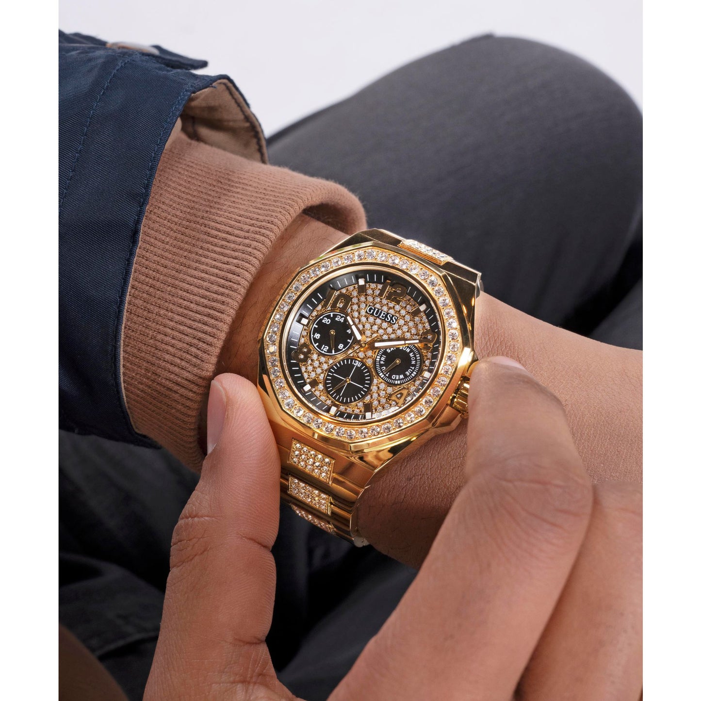 Guess Trend 46 mm Black Dial Men Chronograph Watch GW0785G2