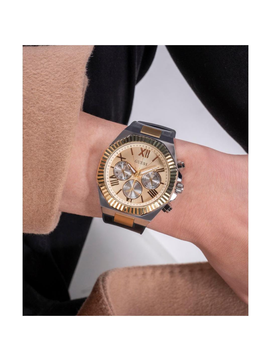 Guess Dress Men 44 mm Gold Dial Chrono Watch GW0791G1