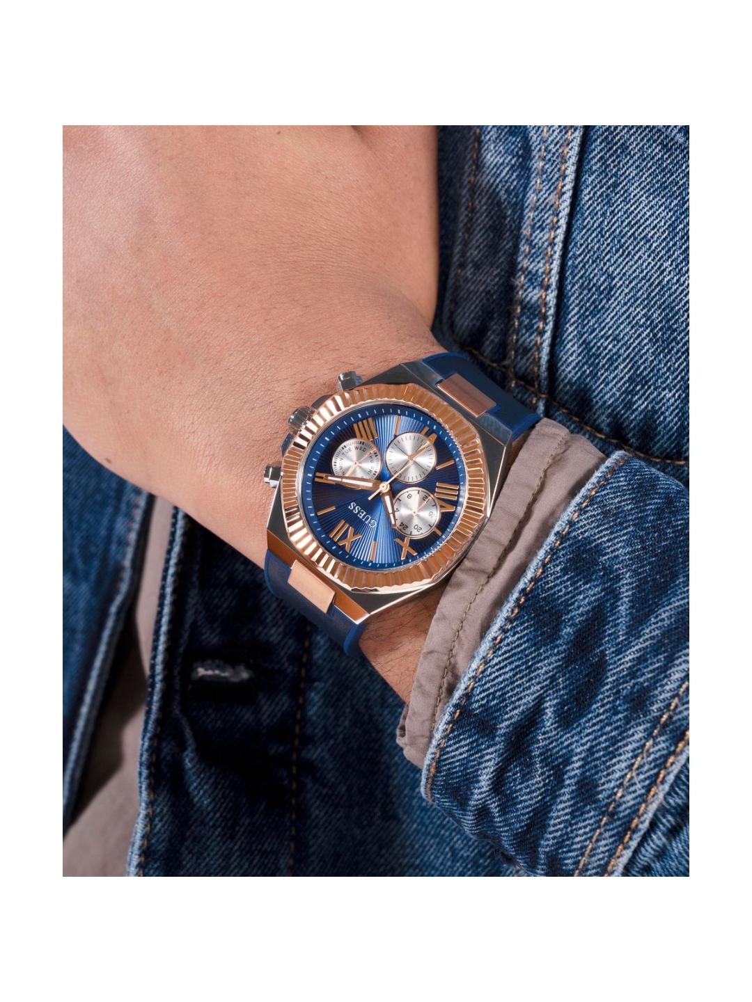 Guess Dress Men 44 mm Blue Dial Chrono Watch GW0791G2