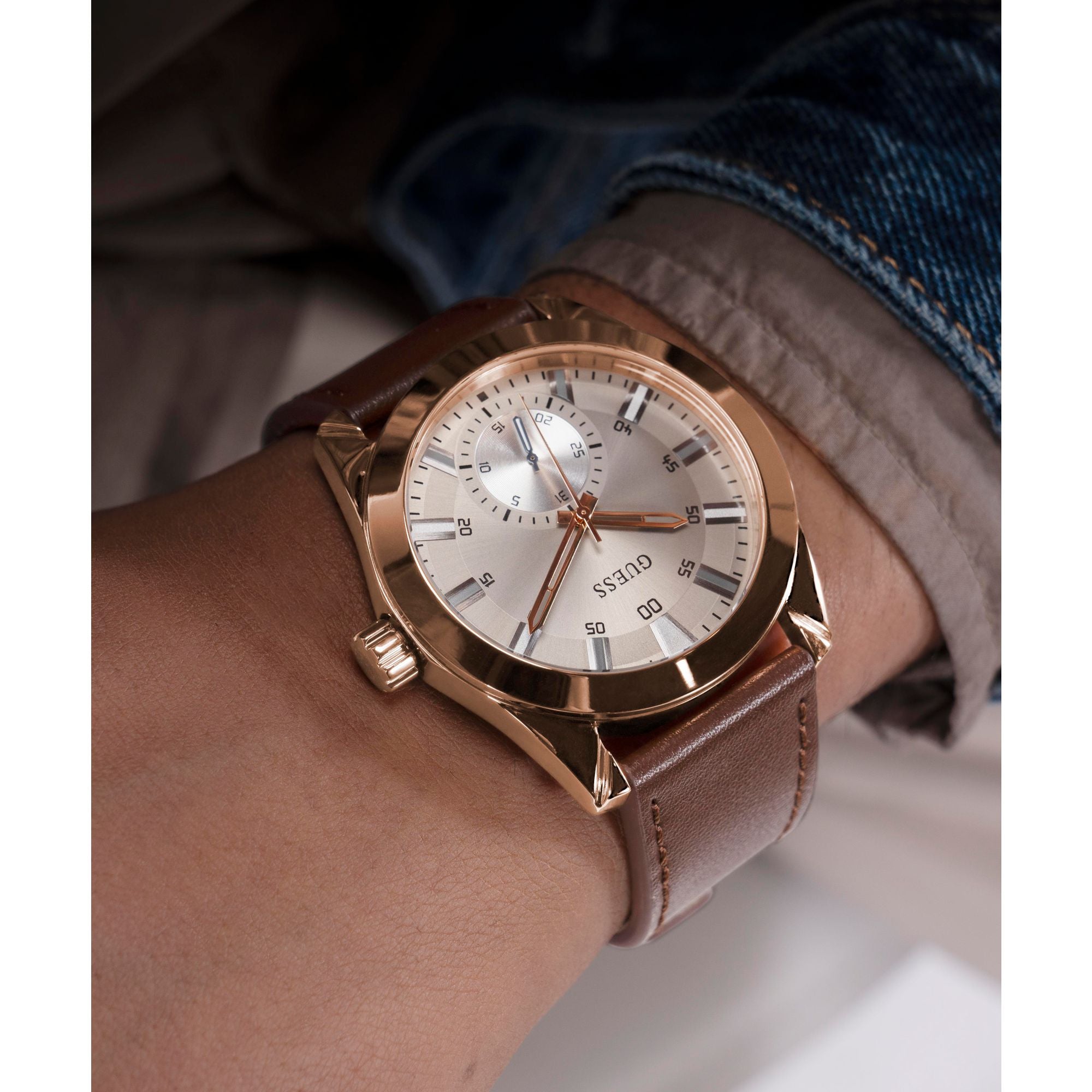 Guess Dress 44 mm Brown Dial Men Analog Watch GW0793G3