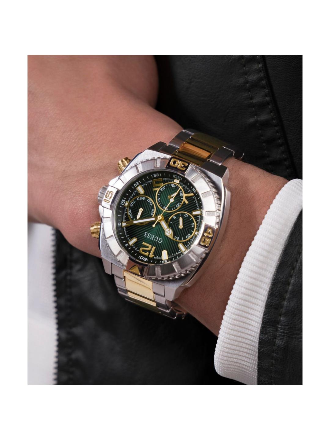 Guess Sport Men 44 mm Green Dial Chrono Watch GW0800G1