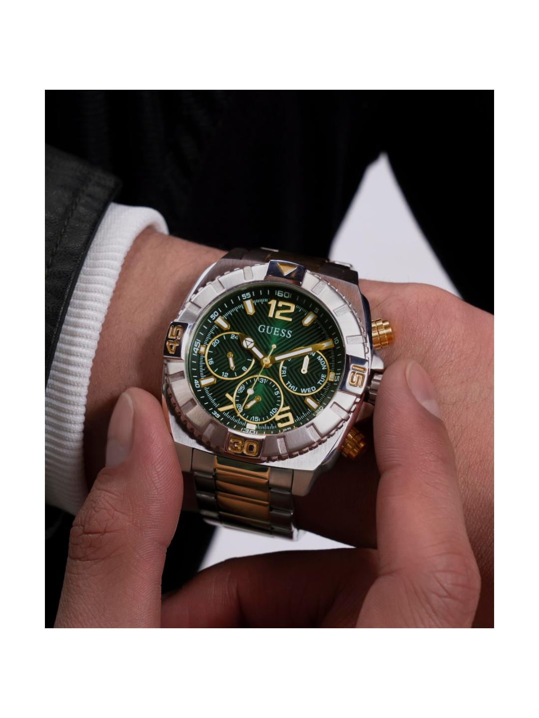 Guess Sport Men 44 mm Green Dial Chrono Watch GW0800G1