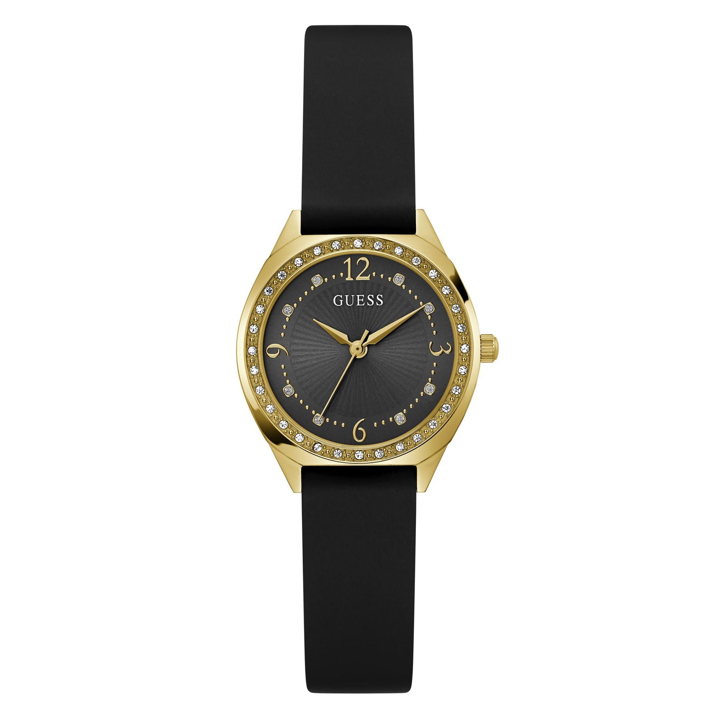 Guess Ladies 30 mm Black Gold Tone Analog Watch GW0820L1