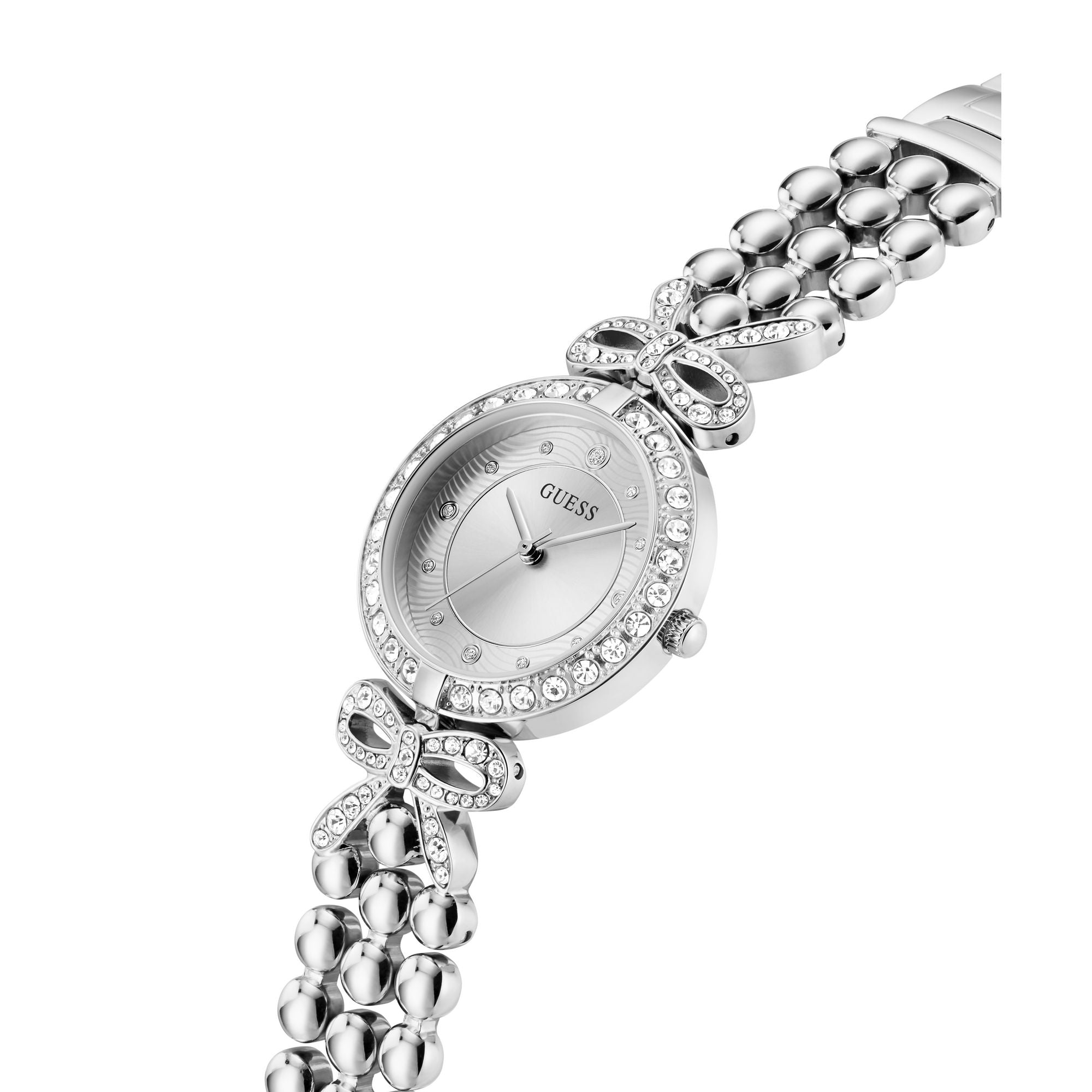 Guess Ribbon 30 mm Silver Dial Women Analog Watch GW0838L1