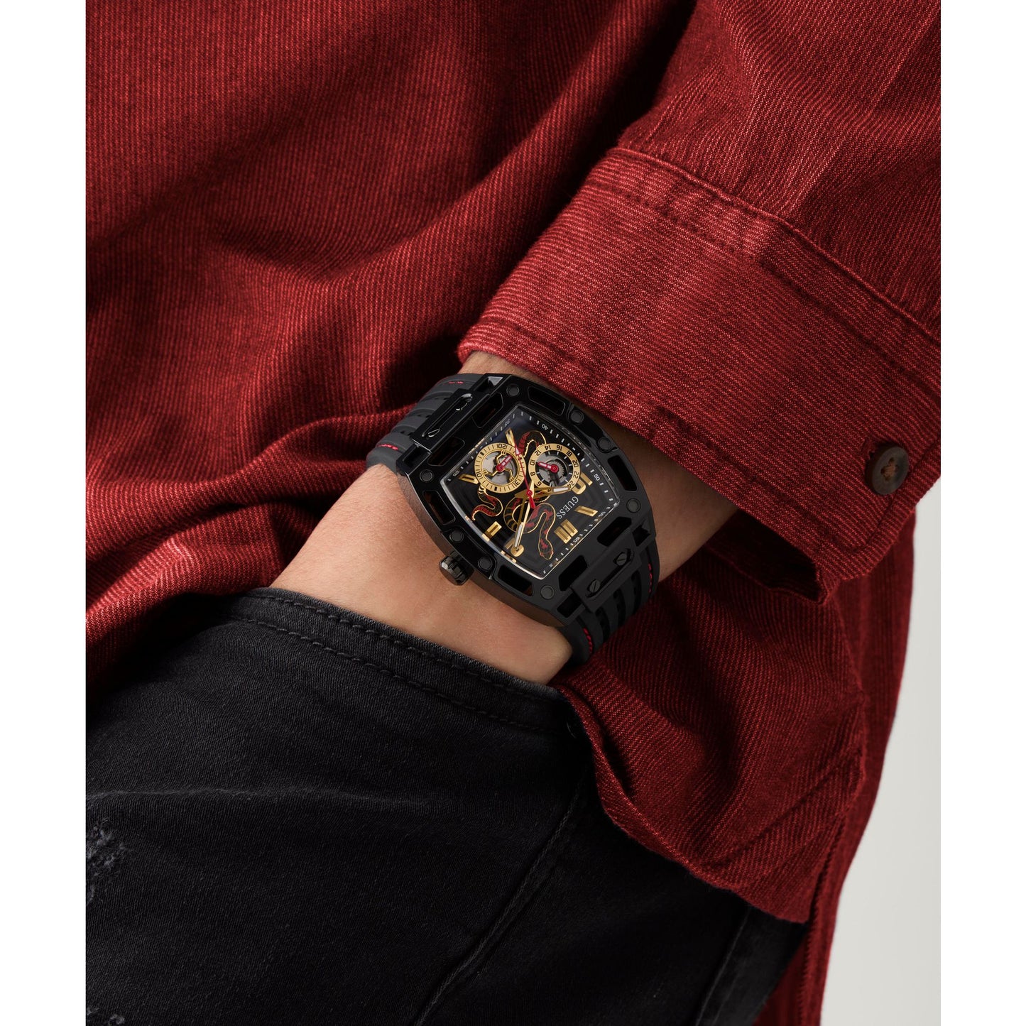 Guess Trend 42 mm Gold Dial Men Chrono  Watch- GW0857G1