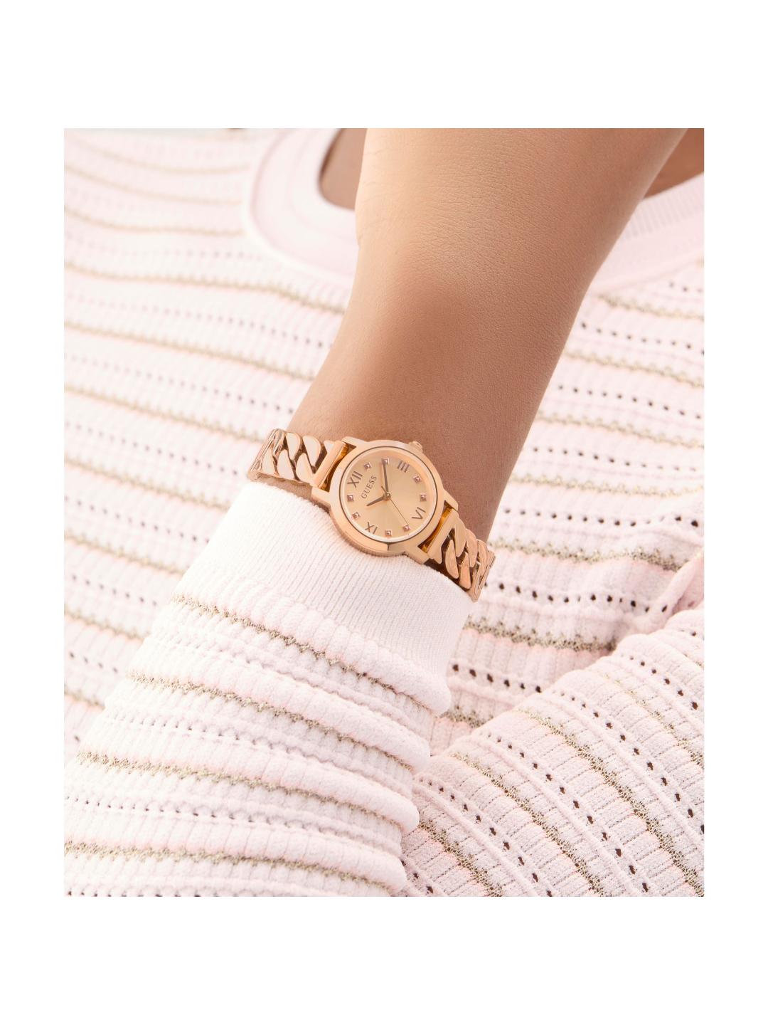 Guess Bejeweled Women 25 mm Rose Gold Analog Watch GW0867L3