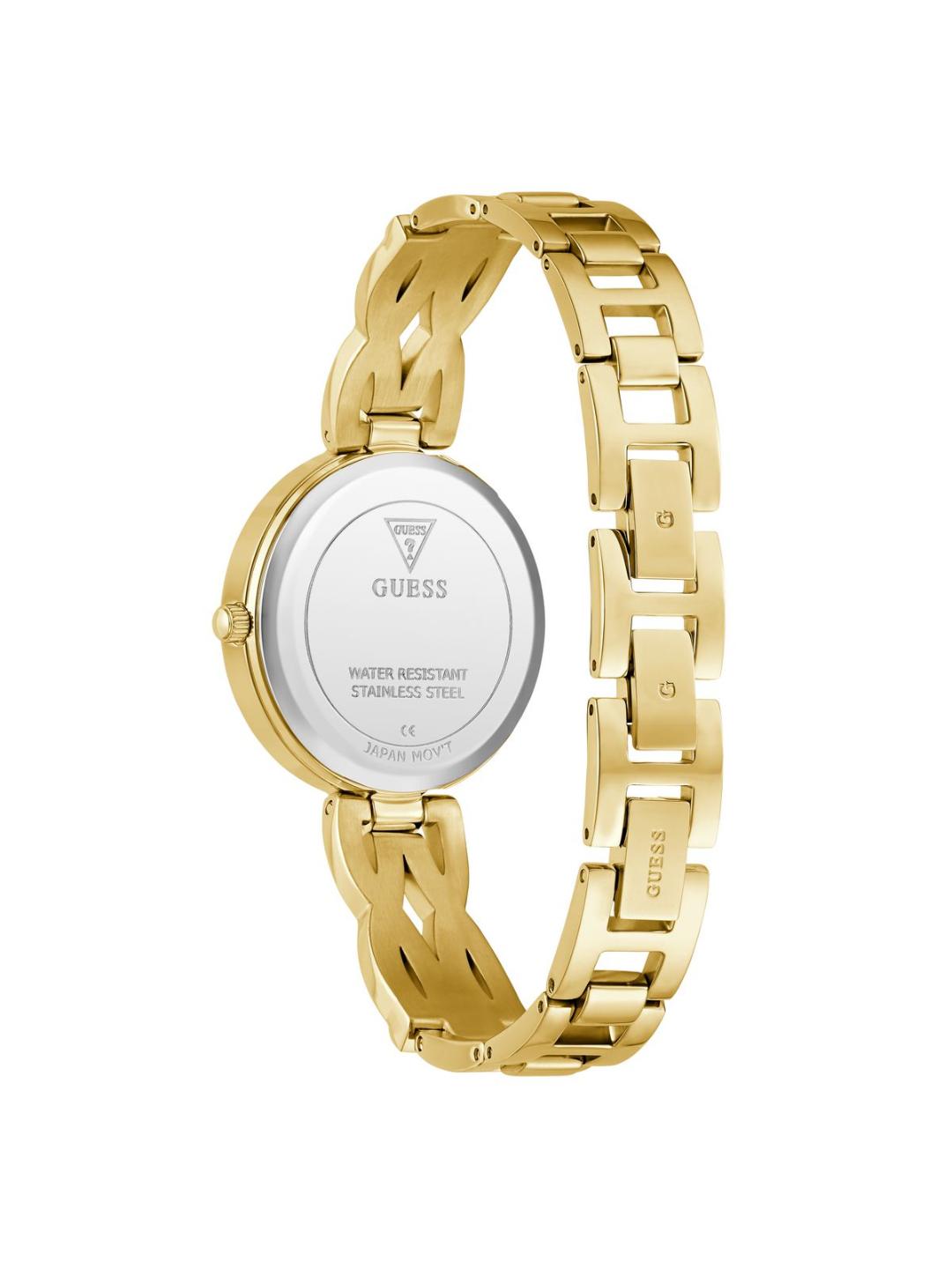 Guess Bejeweled Women 32 mm Gold Dial Analog Watch GW0868L2