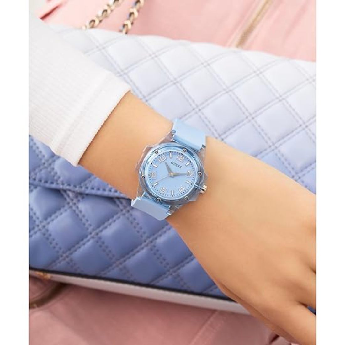 Guess Mini Hype 34 mm Ice Blue Dial Analog Women Watch GW0880L1