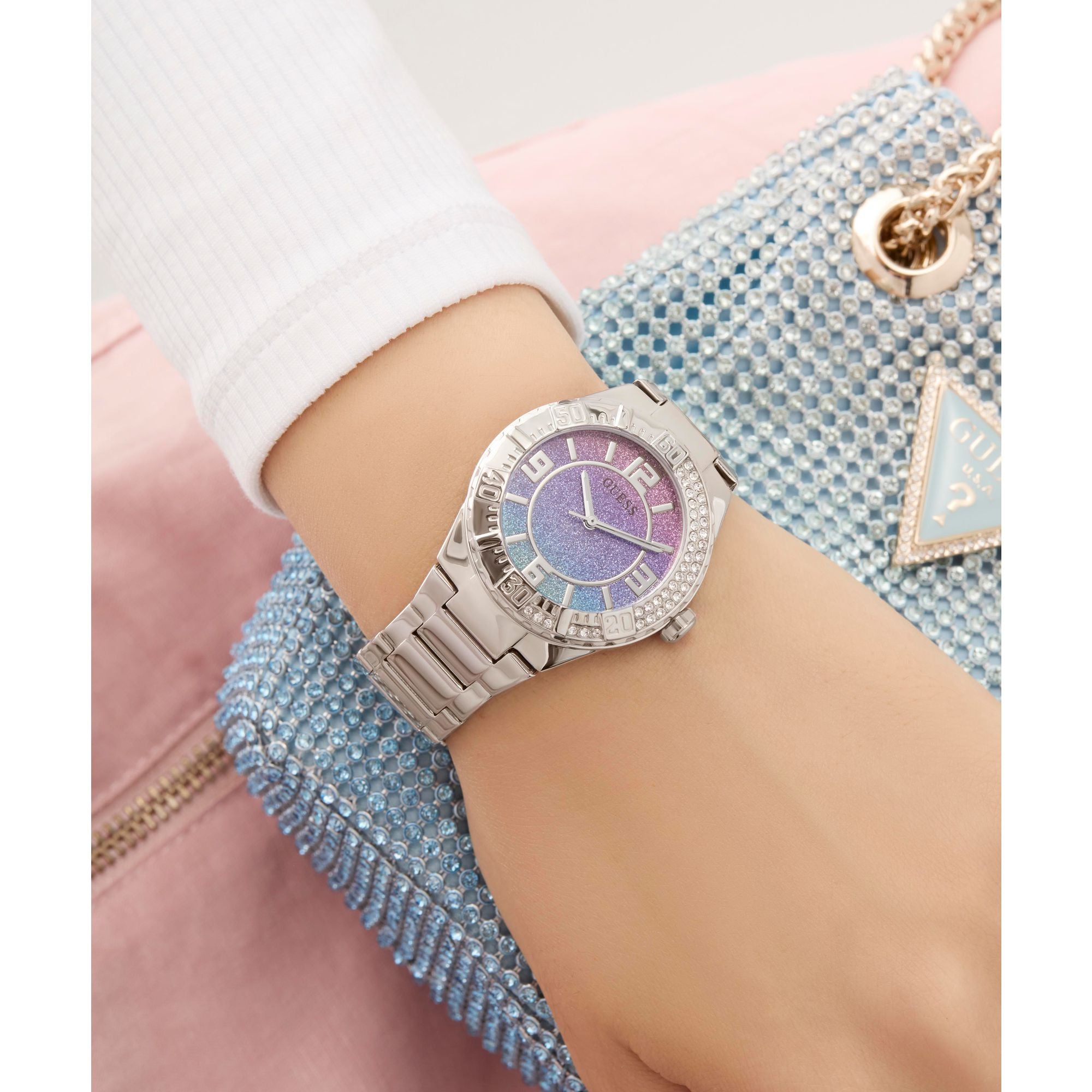 Guess Trend 36 mm Purple Dial Women Analog Watch GW0882L1