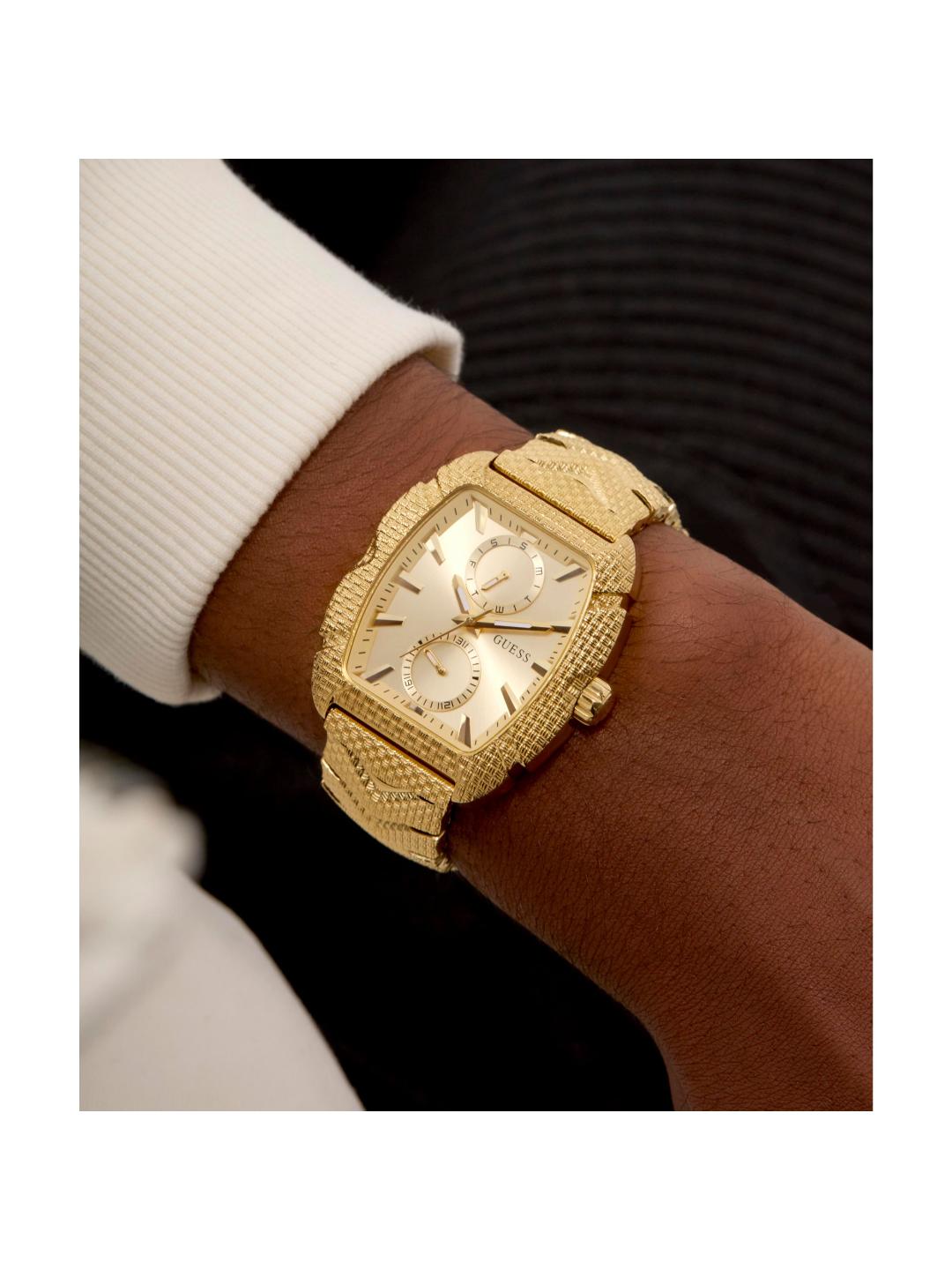 Guess Trend 40 mm Gold Dial Men Chrono Watch- GW0885G1