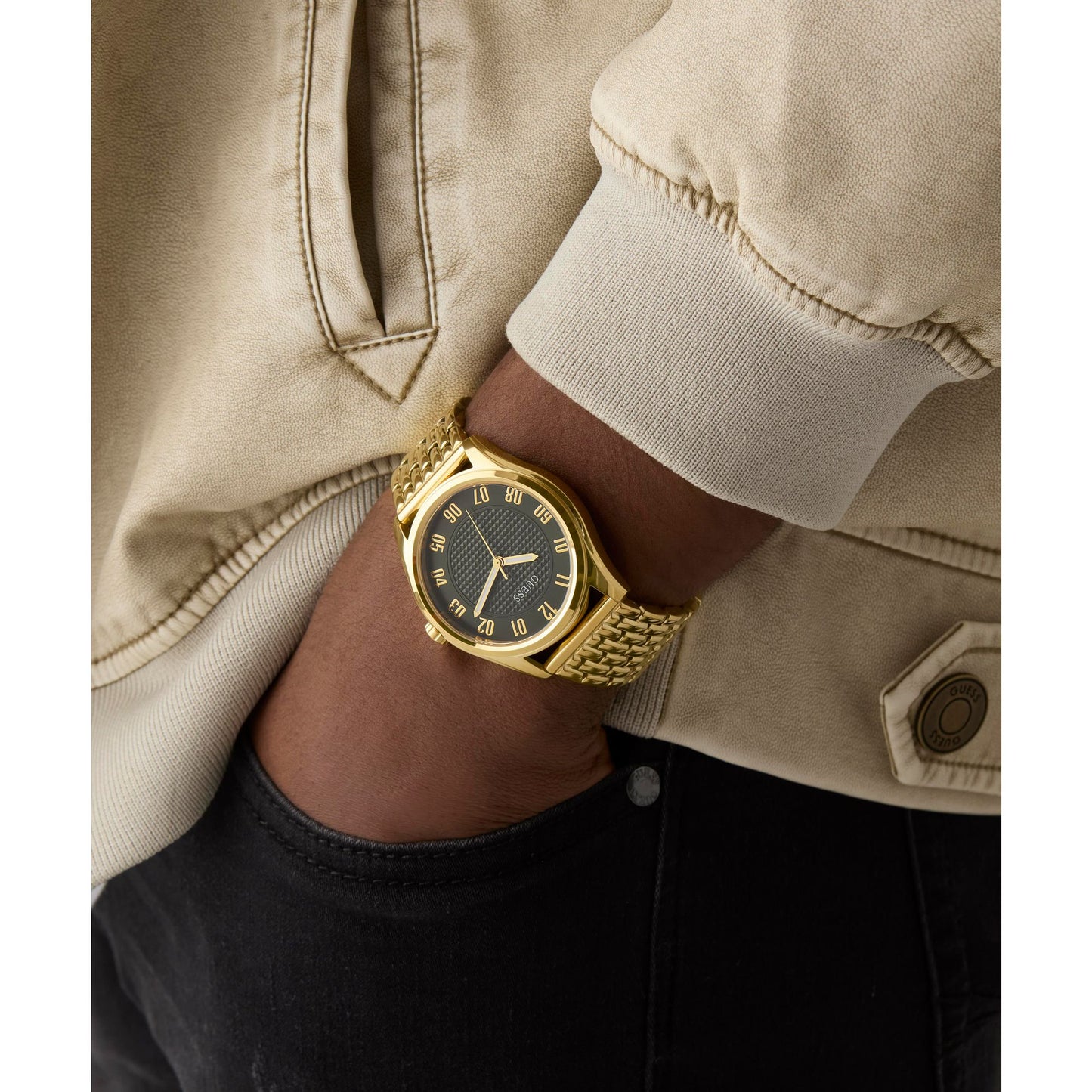 Guess Dress 42 mm Green Dial Men Analog  Watch- GW0895G2