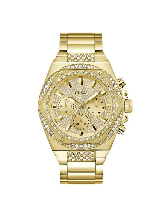 Guess Trend 47 mm Gold Dial Men Chrono Watch- GW0899G2