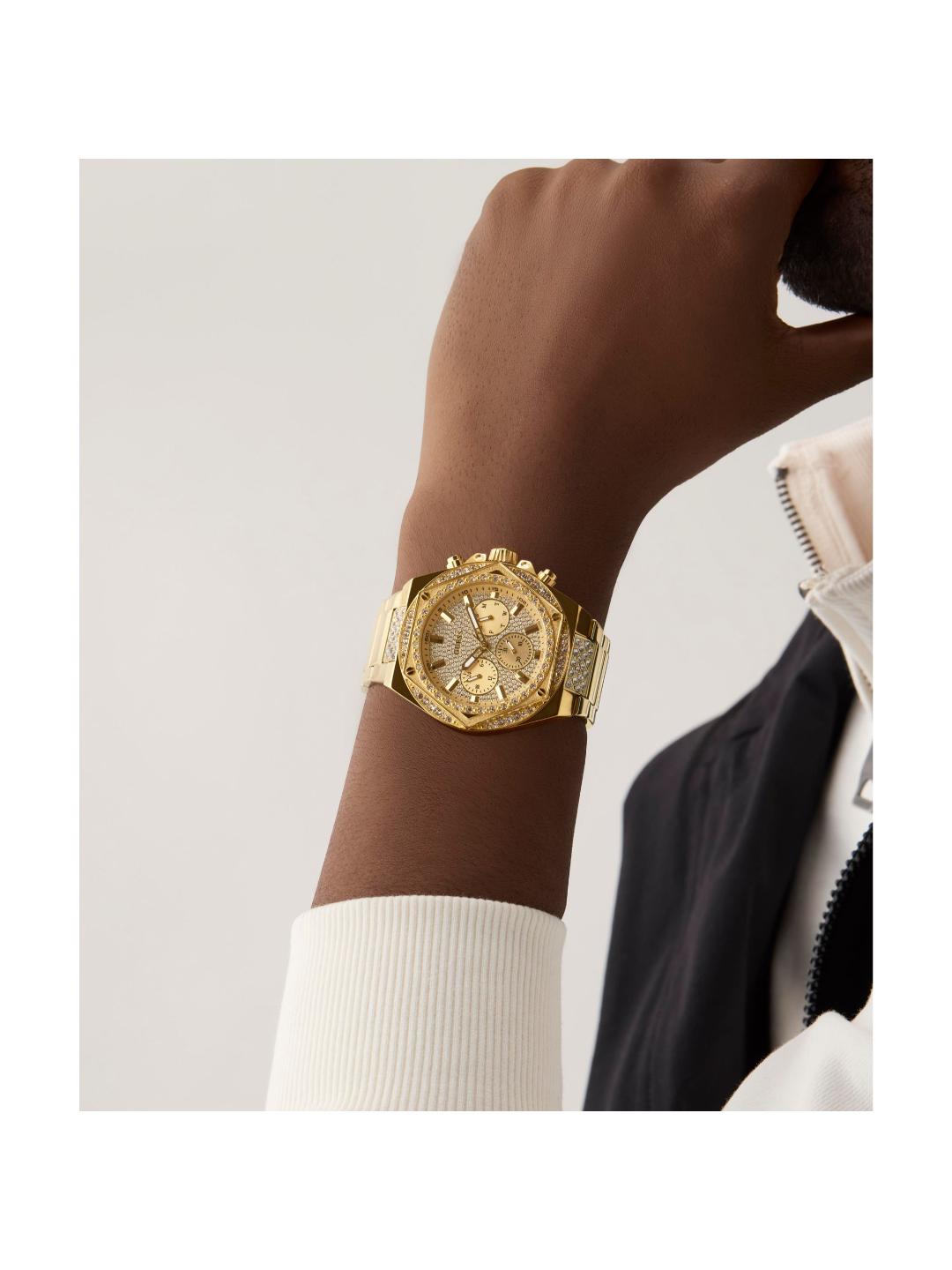Guess Trend 47 mm Gold Dial Men Chrono Watch GW0899G2