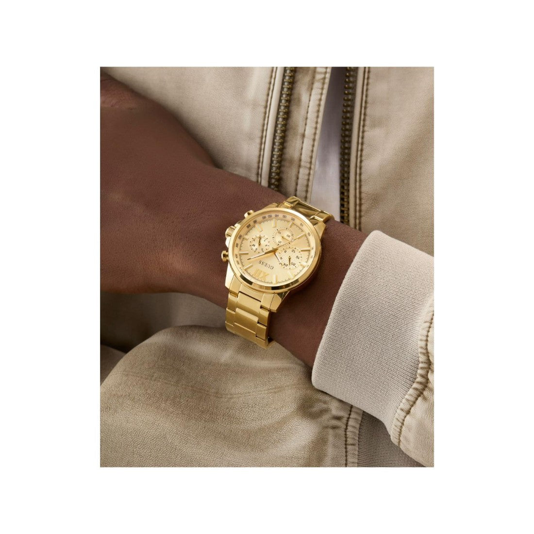 Guess Dress Men 44 mm Champagne Dial Chrono Watch GW0900G2