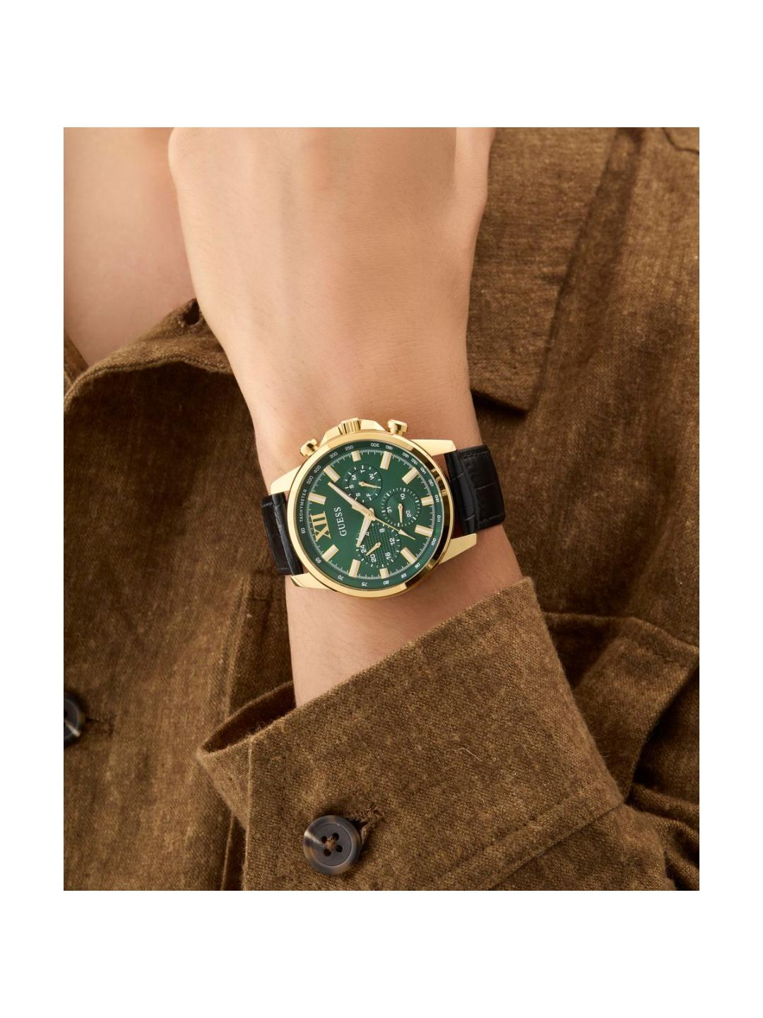 Guess Dress Men 44 mm Green Dial Chrono Watch GW0901G4