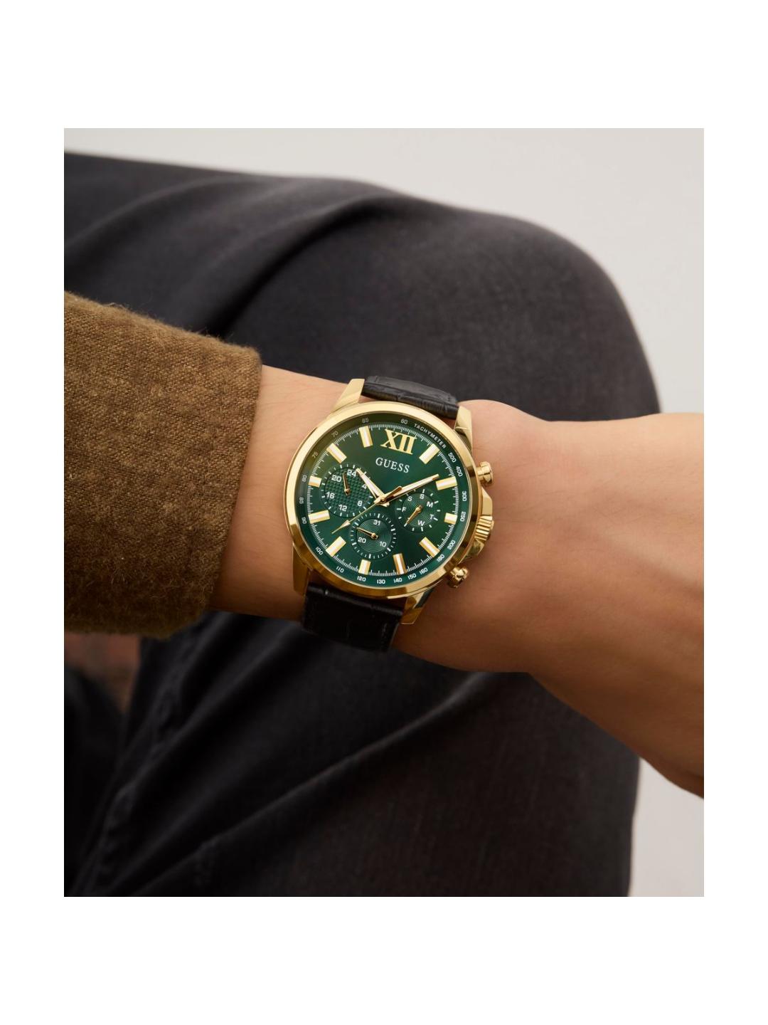 Guess Dress Men 44 mm Green Dial Chrono Watch GW0901G4