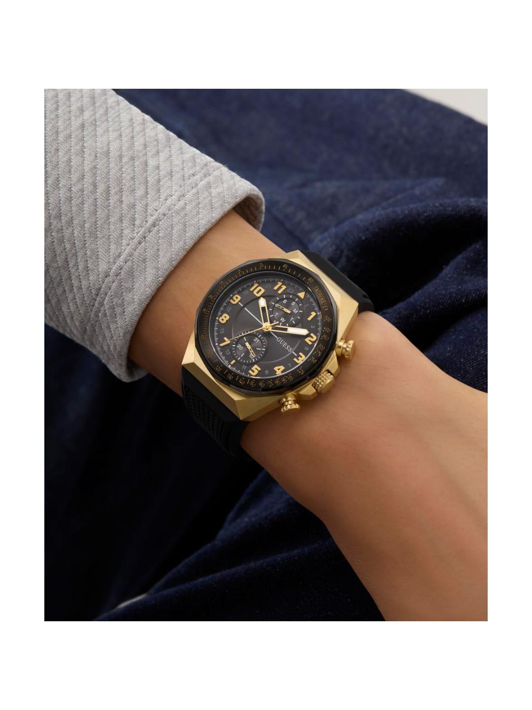 Guess Sport Men 46 mm Black Dial Chrono Watch GW0902G1