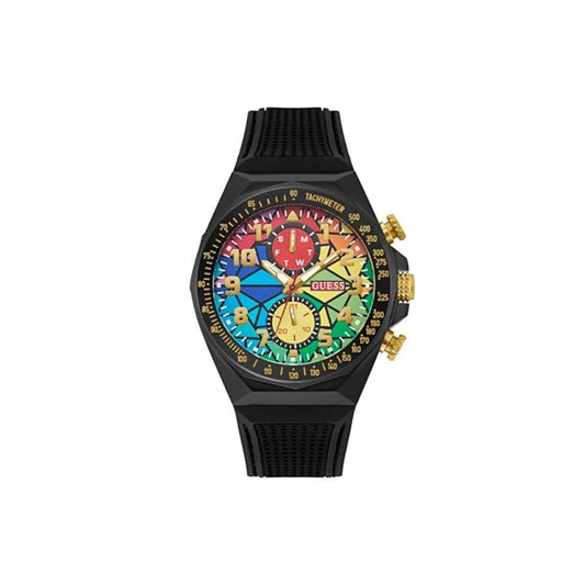 Guess D1 46 mm Rainbow Dial Multi-Function Men Watch- GW0902G3