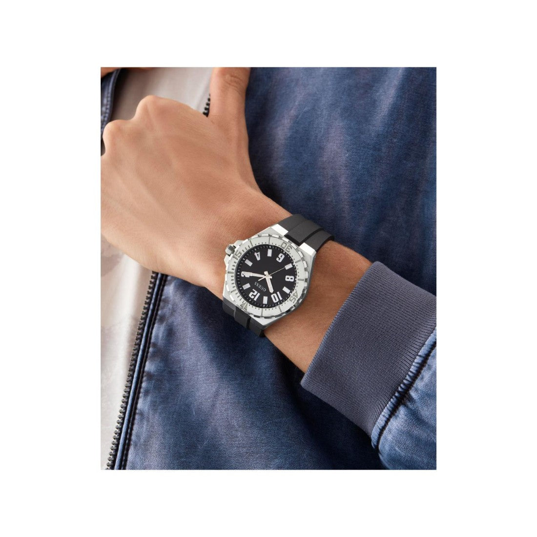 Guess Sport Men 44 mm Black Dial Analog Watch GW0906G1