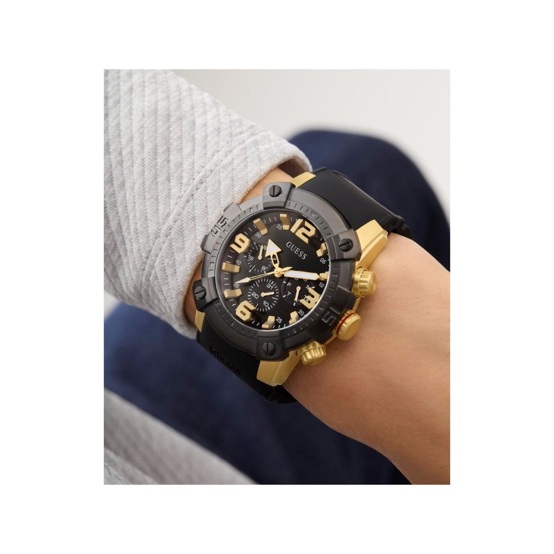 Guess Sport 52 mm Black Dial Analog Men Watch GW0911G3