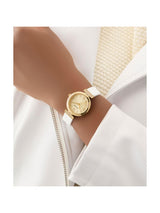 Guess Bejeweled Women 28 mm Gold Dial Analog Watch GW0912L2