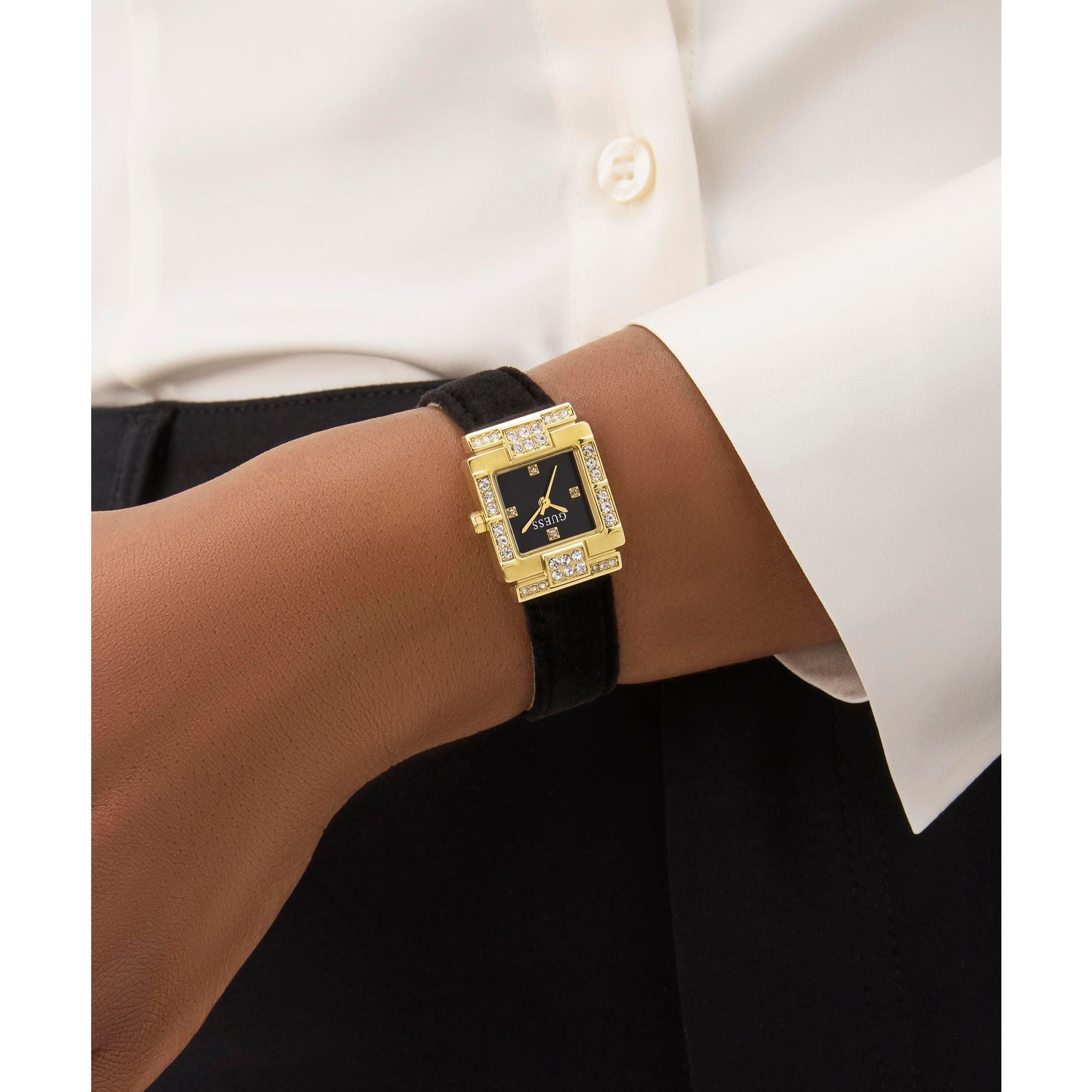 Guess Bejeweled 21 mm Black Dial Women Analog Watch GW0923L2
