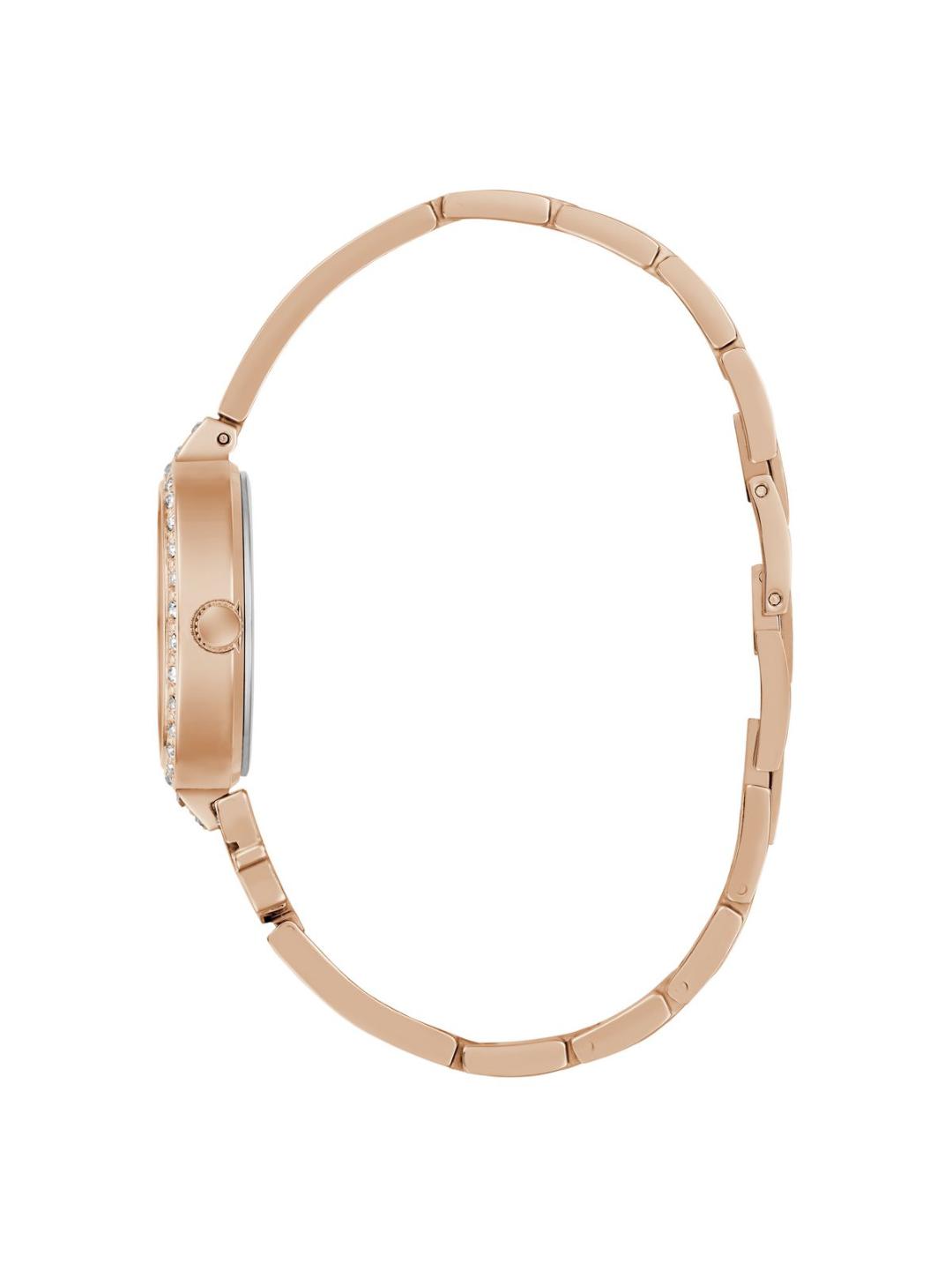 Guess Bejeweled Women 28 mm Rose Gold Dial Analog Watch GW0929L3