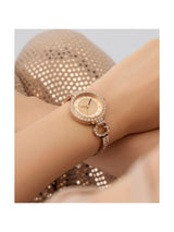 Guess Bejeweled Women 28 mm Rose Gold Dial Analog Watch GW0929L3