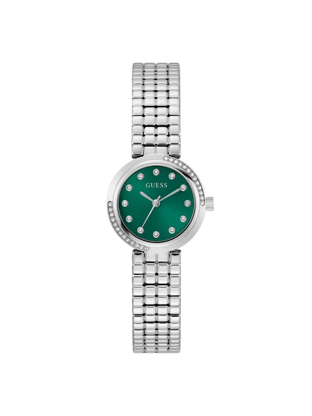 Guess Bejeweled 28 mm Green Dial Women Analog Watch GW0930L1