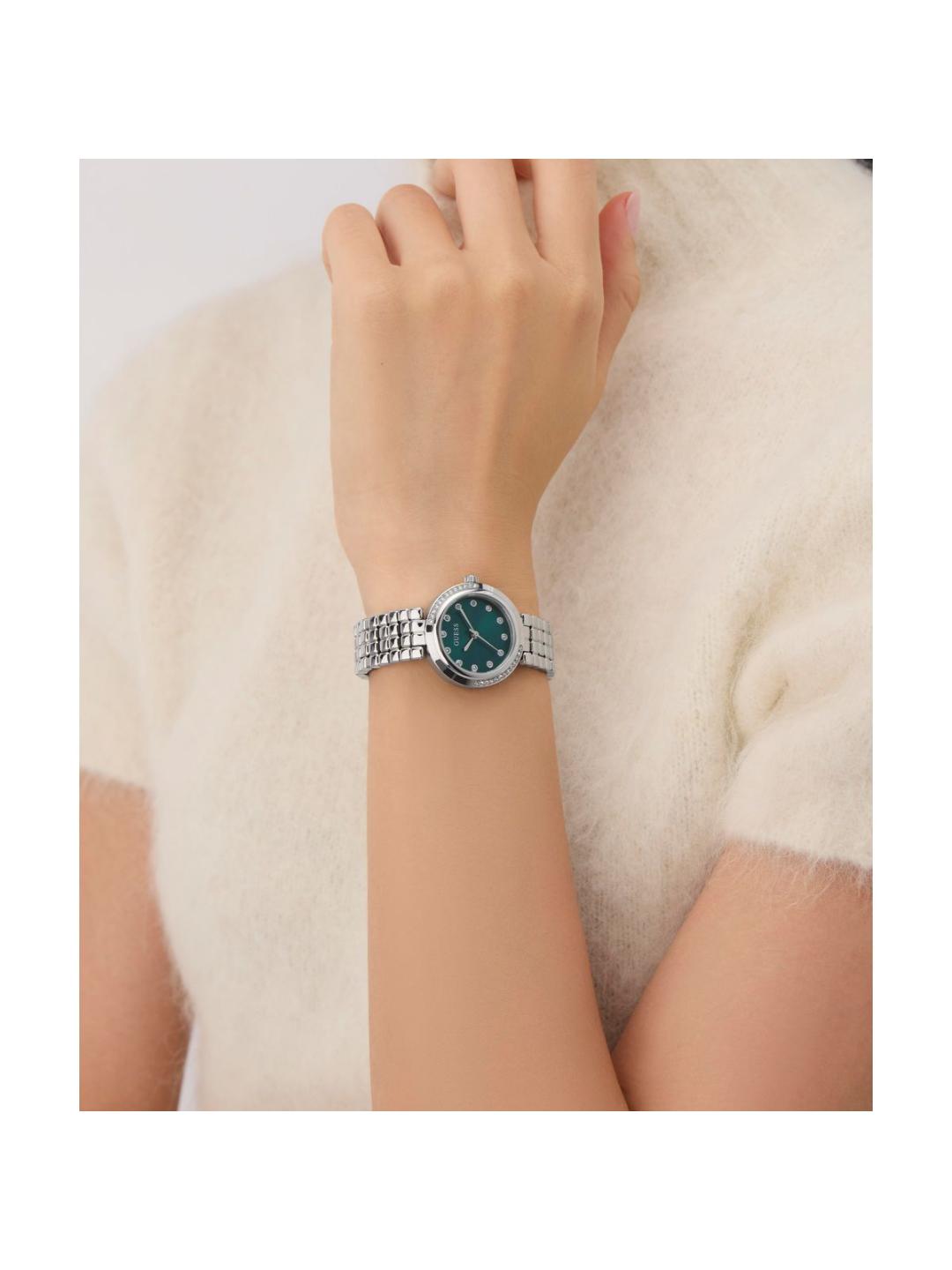 Guess Bejeweled 28 mm Green Dial Women Analog Watch GW0930L1