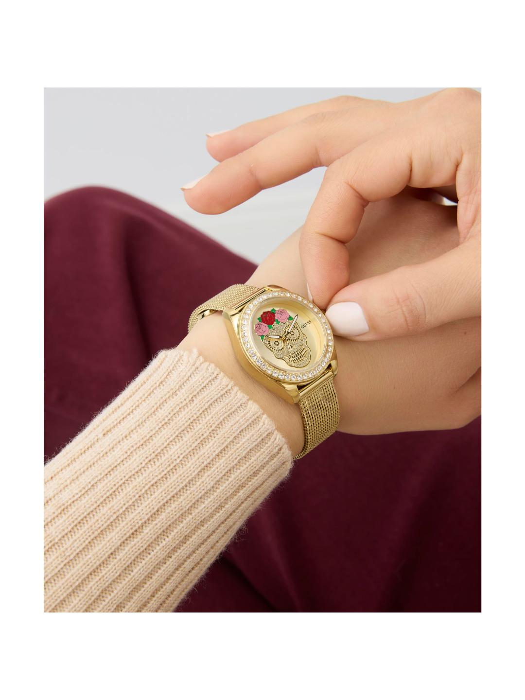 Guess Trend 30 mm Champagne Dial Analog Women Watch GW0946L1