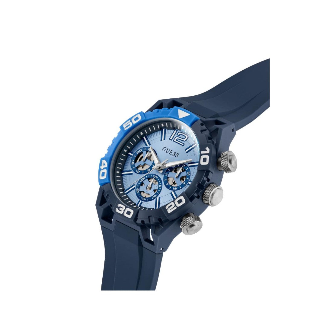 Guess Sport Men 46 mm Ice Blue Dial Chrono Watch GW0966G1