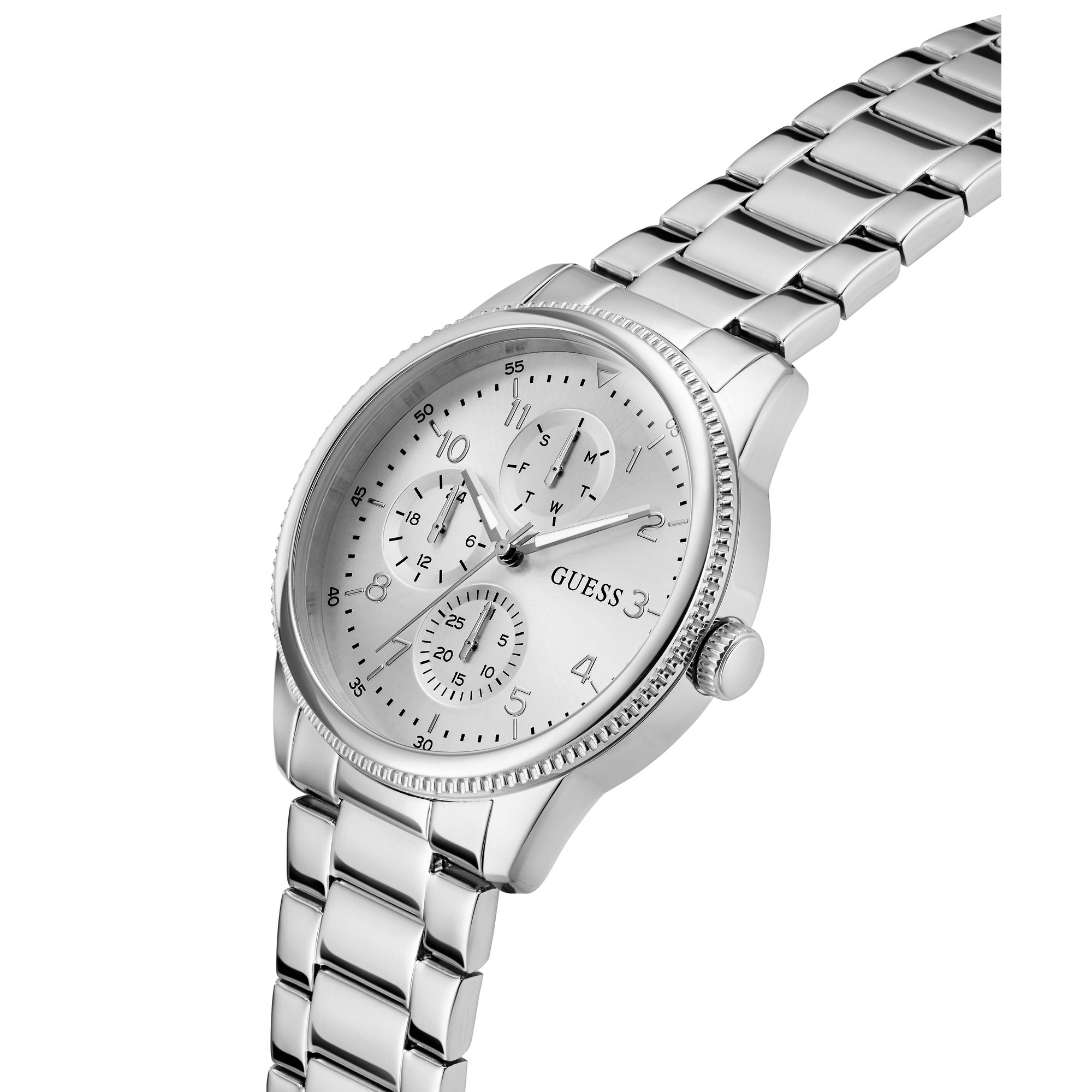 Guess Sport 44 mm Silver Dial Men Chrono Watch GW0970G7