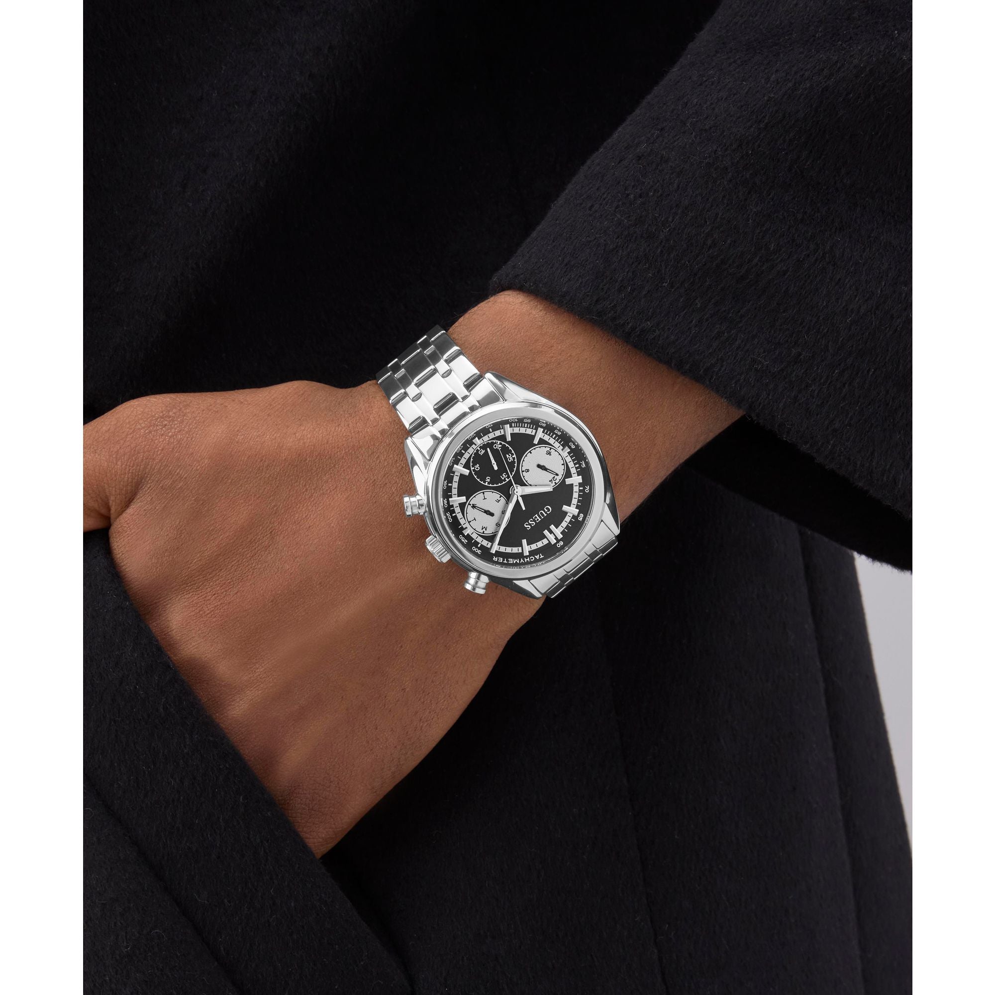 Guess Dress 44 mm Black Dial Men Chrono Watch GW0971G1