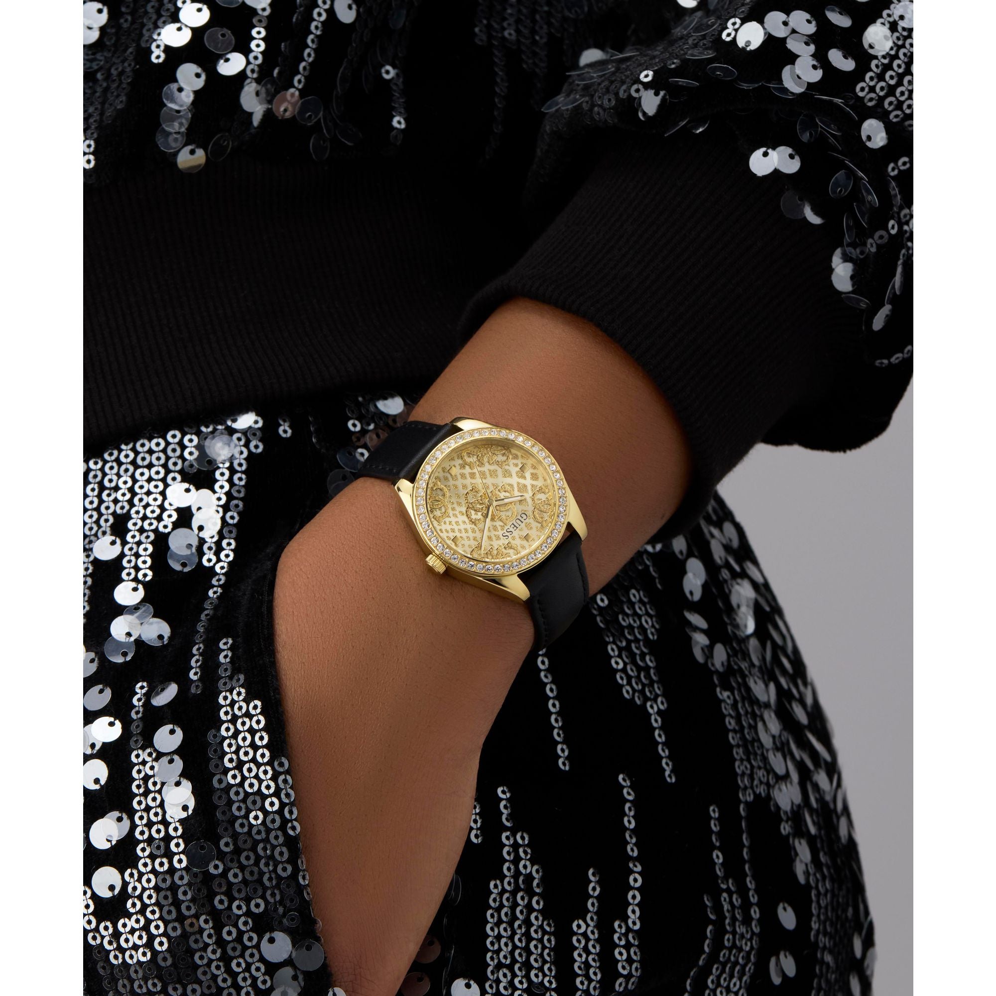 Guess Trend 32 mm Gold Dial Women Analog Watch GW0989L2