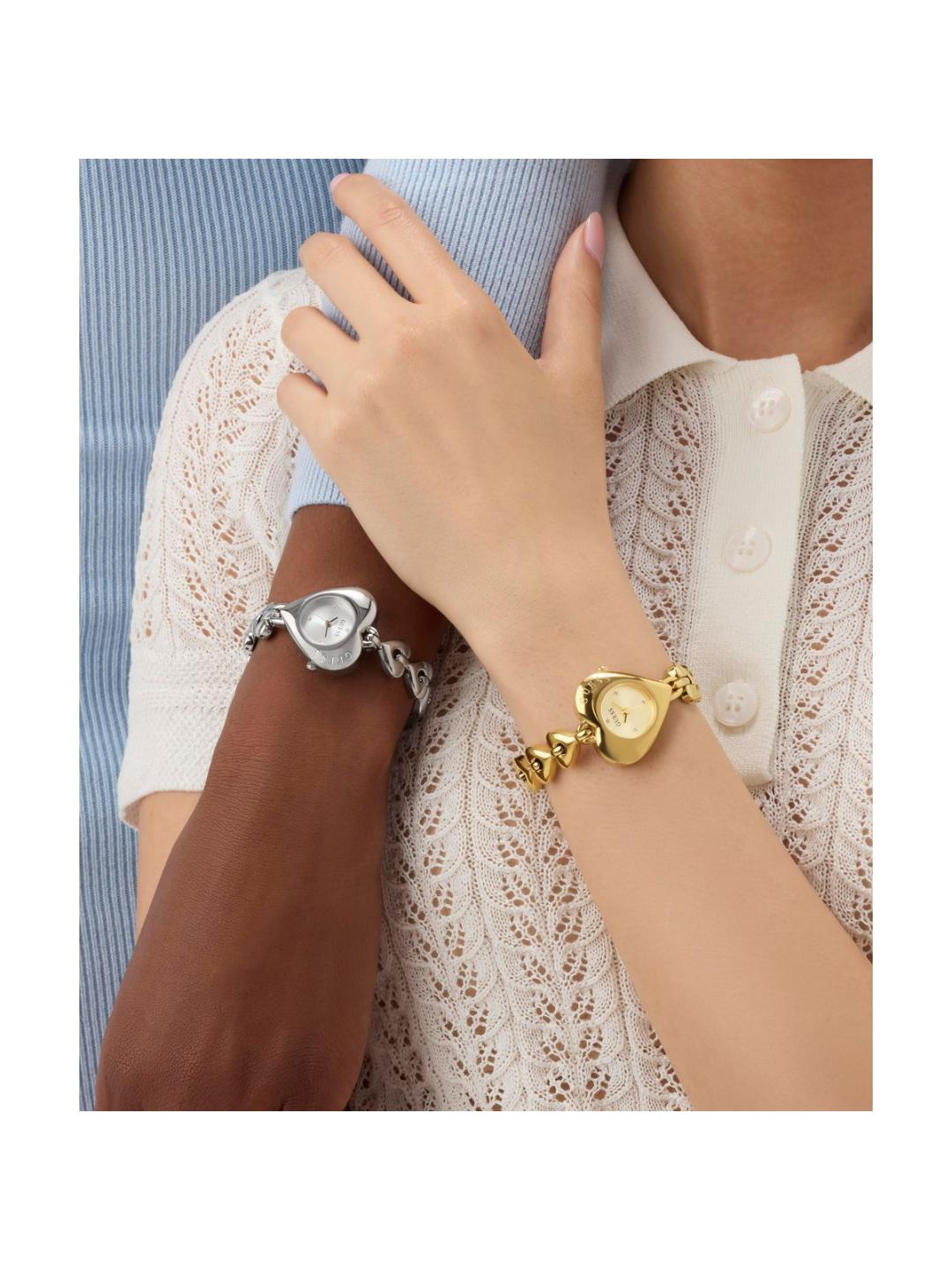 Guess Bejeweled Women 28 mm Gold Dial Analog Watch GW0992L2