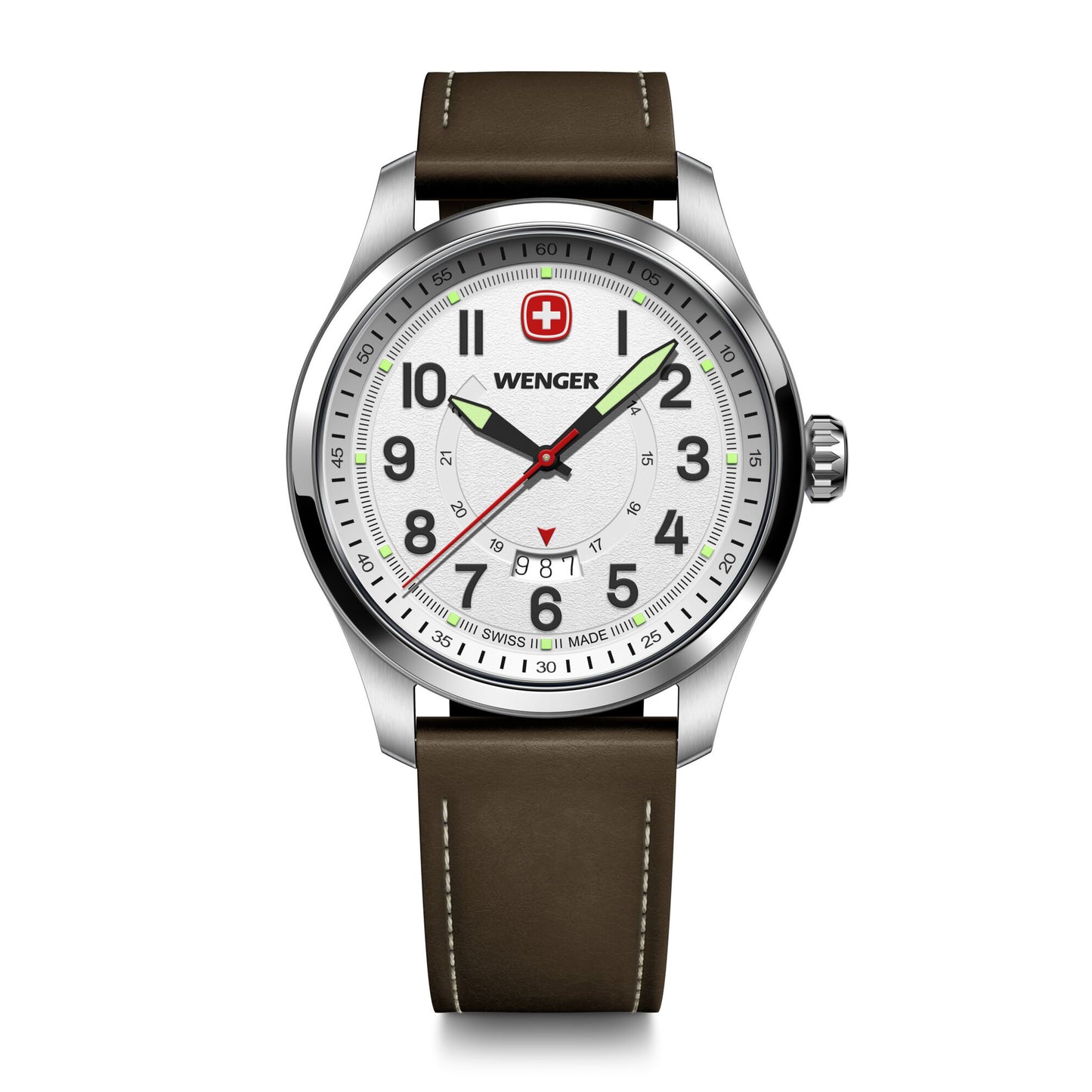 Wenger Terragraph 43 mm White Dial Men Analog Watch 01.0541.120